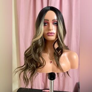 Brown to Blonde Balayage w/ Money Piece face framing highlights.